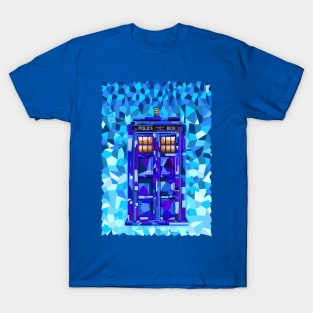 British Blue phone box cubic art T-Shirt